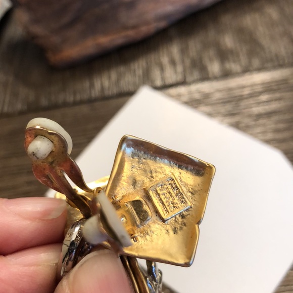 Need Help Reading Makers Mark Matte Gold Earrings - Picture 6 of 8